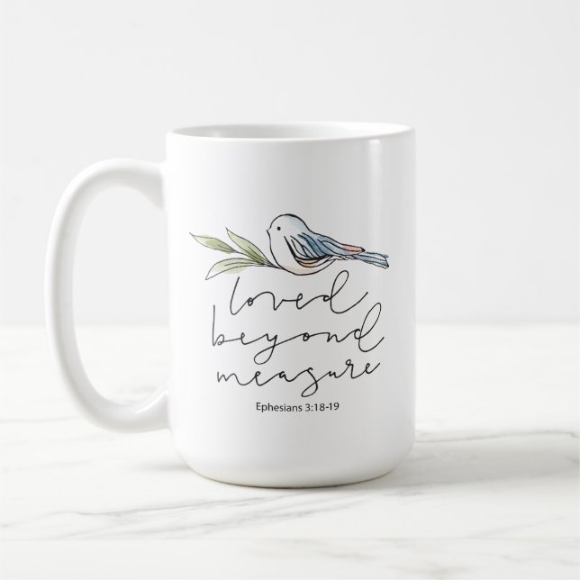 Tasse - jenseits von Maß geliebt (Schrift) (Links)