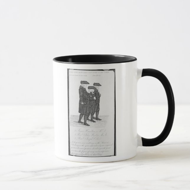 Tasse John Wesley marchant à Edimbourg entre James (Droite)