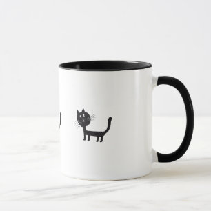 Tasse Joli dessin de chat noir