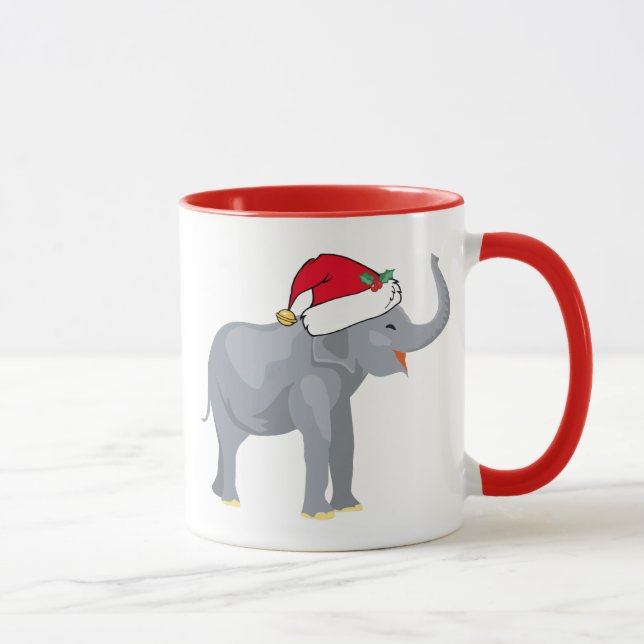 Tasse Joli éléphant de Noël Père Noël (Droite)