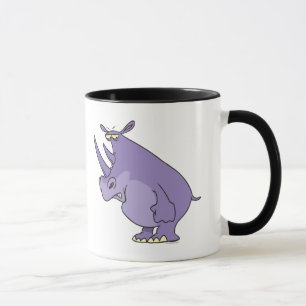 Tasse joli rhino rhinocéros violet idiot dessin animé