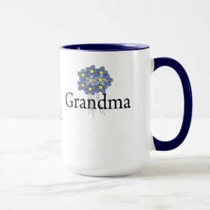 Tasse Joli T-shirt Fleur Bleue Grand-mère
