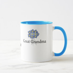 Tasse Jolie fleur bleue T-shirt de l'arrière-grand-mère