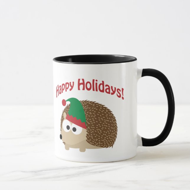 Tasse Joyeuses fêtes ! Hérisson Elf (Droite)