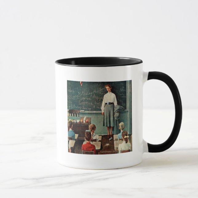 Tasse Joyeux anniversaire, Miss Jones par Norman Rockwel (Droite)