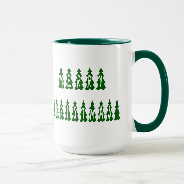 Tasse Joyeux arbre de Noël Police (Droite)