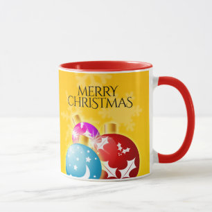 Tasse Joyeux Noël avec des ornements Festive