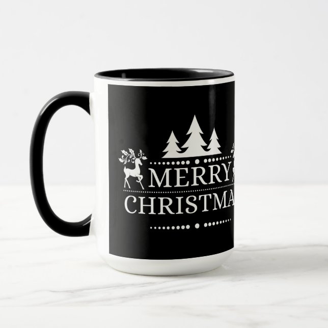 Tasse Joyeux Noël Deux Tone Mug-Black (Gauche)