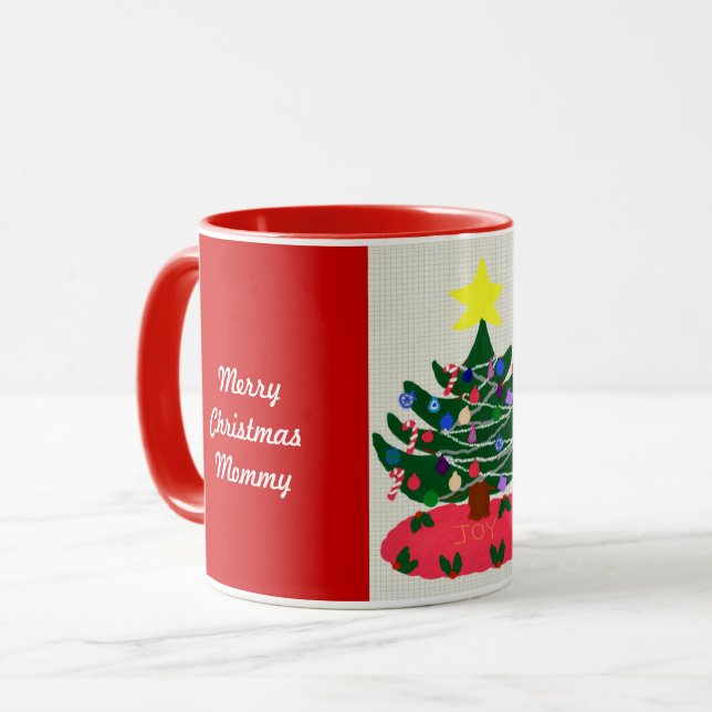 Tasse Joyeux Noël maman Arbre Décoré Musique (Devant gauche)