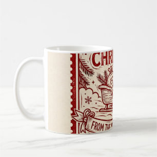 Tasse Joyeux Noël — Tampon en Caoutchouc Rouge Vin