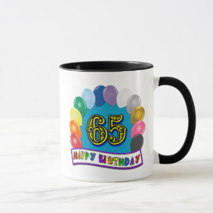 Tasse Joyeux soixante-cinquième anniversaire avec des