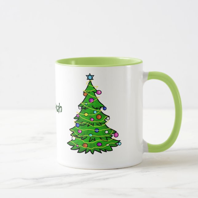 Tasse juive de Chrismukkah d'arbre de Noël (Droite)