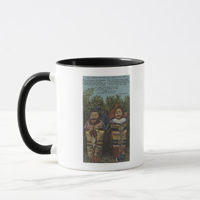 Tasse Jumeaux indiens en Papooses & "� pleurant" (Gauche)