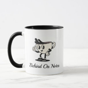 Tasse Kaffee Behind On Notes, Retro-Therapeut Kaff