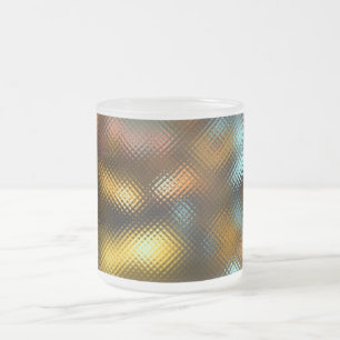 Tasse Kaffee Cup, farbenfrohe Leuchten hinter Glas
