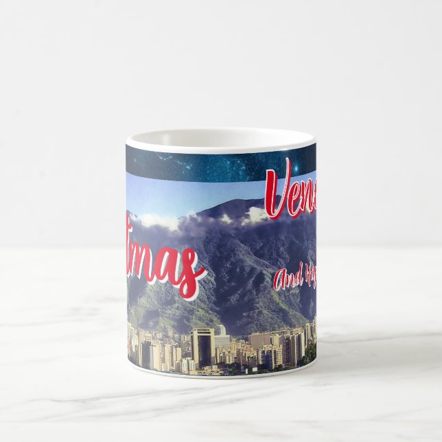 Tasse Kaffee frohe Weihnachten Venezuela, anpassba (Mittel)