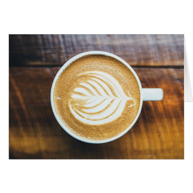 Tasse Kaffee Latte mit Leaf-Form Schaumstoff auf H (Vorderseite (Horizontal))