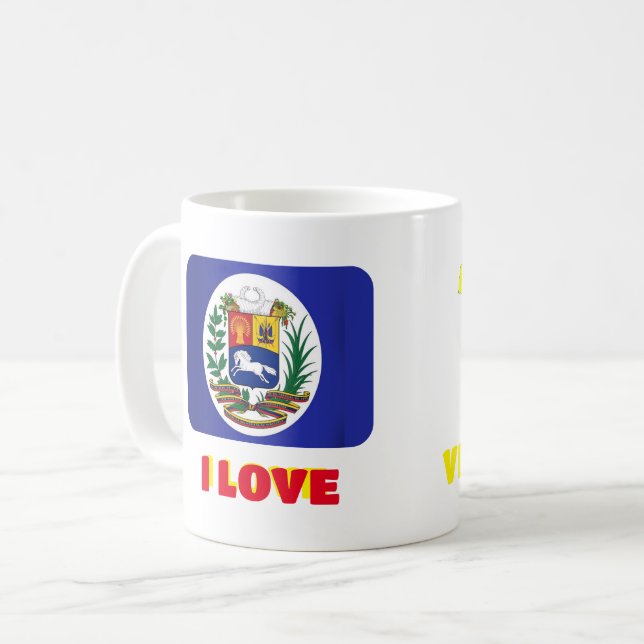 Tasse Kaffee Tasse I Liebe Venezuela, kundenspezif (Vorderseite Links)