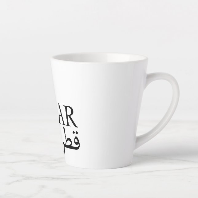 Tasse-Katar-ق ر - Weiß/ml Latte Tasse (Rechts)