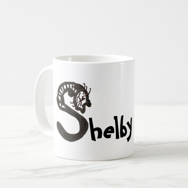 Tasse - Katzenbrief S mit Namen (Vorderseite Links)