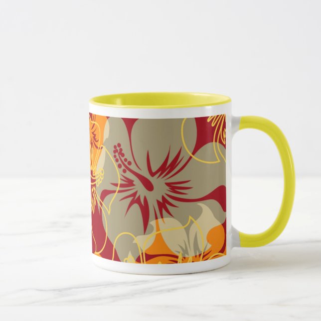 Tasse Ketmie hawaïenne Camo de point d'Iniki floral (Droite)