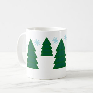 Tasse - Kiefern mit Schneeflocken