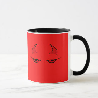Tasse Klaxons de diable et yeux rouges personnalisables