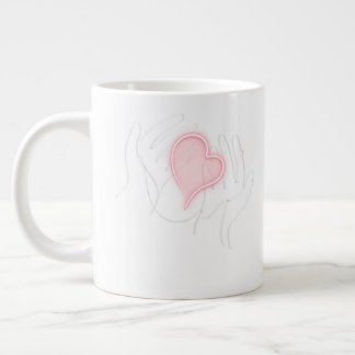 Tasse, Knochen-China, WWC-Regionen + Herz Jumbo-Tasse