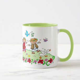 Tasse La danse me fait l'art populaire ukrainien heureux