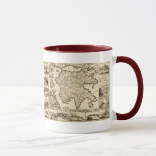 Tasse La Grèce 1688/carte Peloponnesian grecque