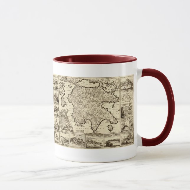 Tasse La Grèce 1688/carte Peloponnesian grecque (Droite)