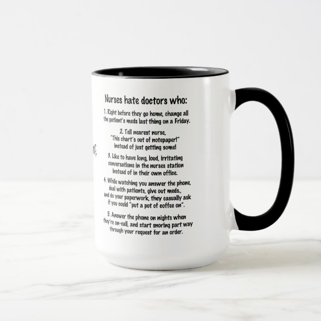 Tasse La haine d'infirmières soigne Who : (Droite)
