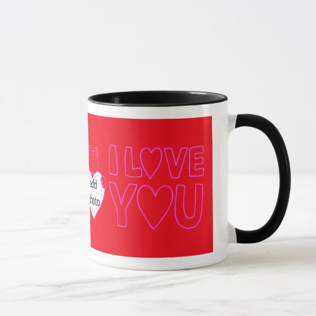 Tasse La heureuse Sainte-Valentin avec le coeur d'amour (Droite)