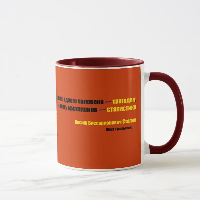 Tasse La mort d'un homme est une tragédie… (Droite)