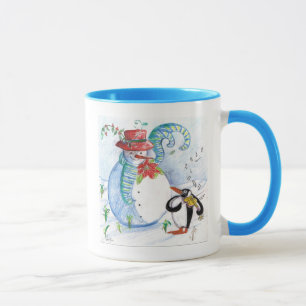 TASSE LA SÉRÉNADE HIVERNALE DE SNOWMAN ET PENGUIN