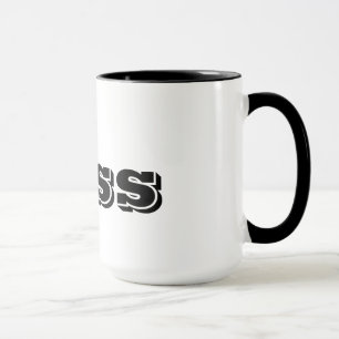 Tasse La typographie noire personnalisée Boss amusante