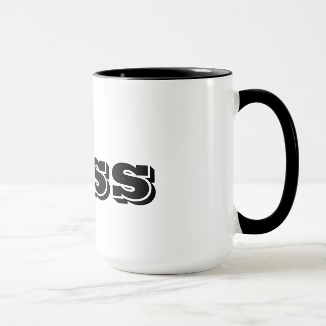 Tasse La typographie noire personnalisée Boss amusante (Droite)