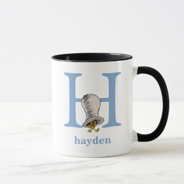 Tasse L'ABC de Dr Seuss : Lettre H - Bleu | Ajoutez votr (Droite)