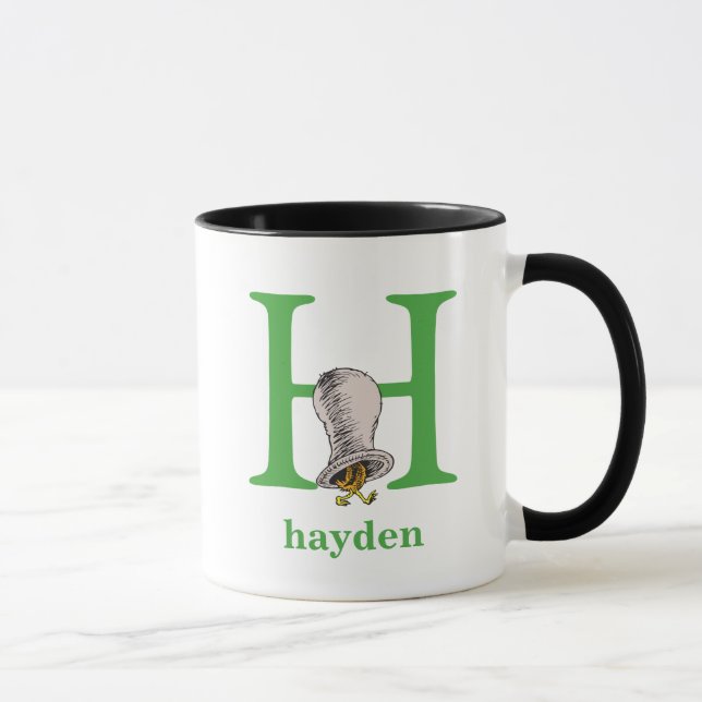 Tasse L'ABC de Dr Seuss : Lettre H - Vert | Ajoutez votr (Droite)