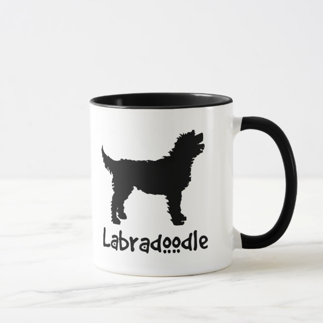 Tasse Labradoodle avec le texte frais (Droite)