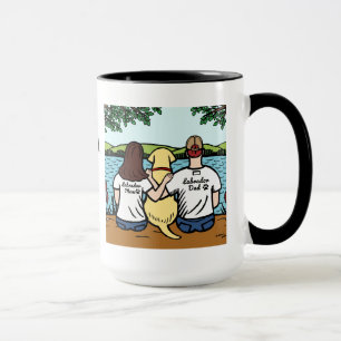 Tasse Labrador et maman et papa jaunes personnalisés