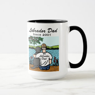 Tasse Labrador et papa noirs personnalisés