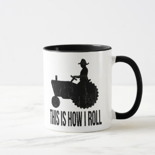 Tasse L'agriculteur sur le tracteur ceci est comment JE