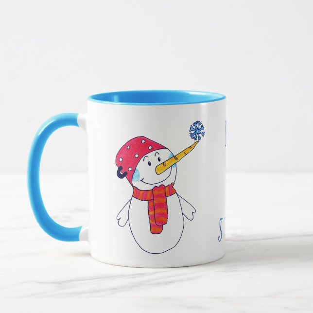Tasse Laisser neiger Snowman et Snowflake Cute Kids (Gauche)