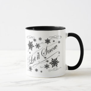 Tasse laissez-le neiger morceau de tableau noir