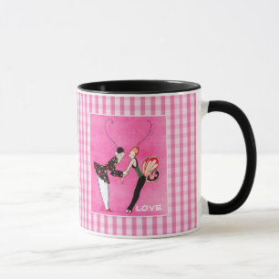 Tasse L'amour. Saint-Valentin Art déco, les beignets d