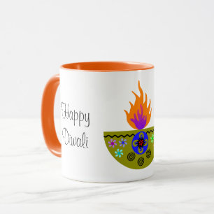 Tasse Lampe Diwali colorée Diya