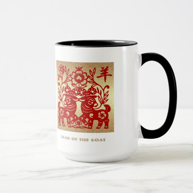 Tasse L'année chinoise de la chèvre/du cadeau fait sur (Droite)