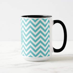 Tasse L'Aqua Girly Chevron blanc barre le monogramme