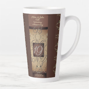 Tasse Latte 19ème anniversaire du Mariage de bronze de Drk